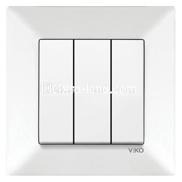 Выключатель трехклавишный белый VIKO MERIDIAN 90970068-WH